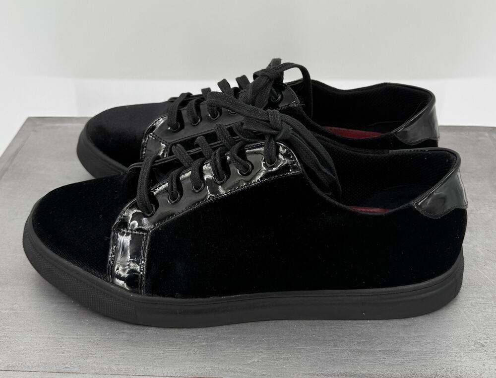 Studio Belvedere Rico Formal Velvet Patent Leather Lace-Up Sneakers Men's 8.5 D